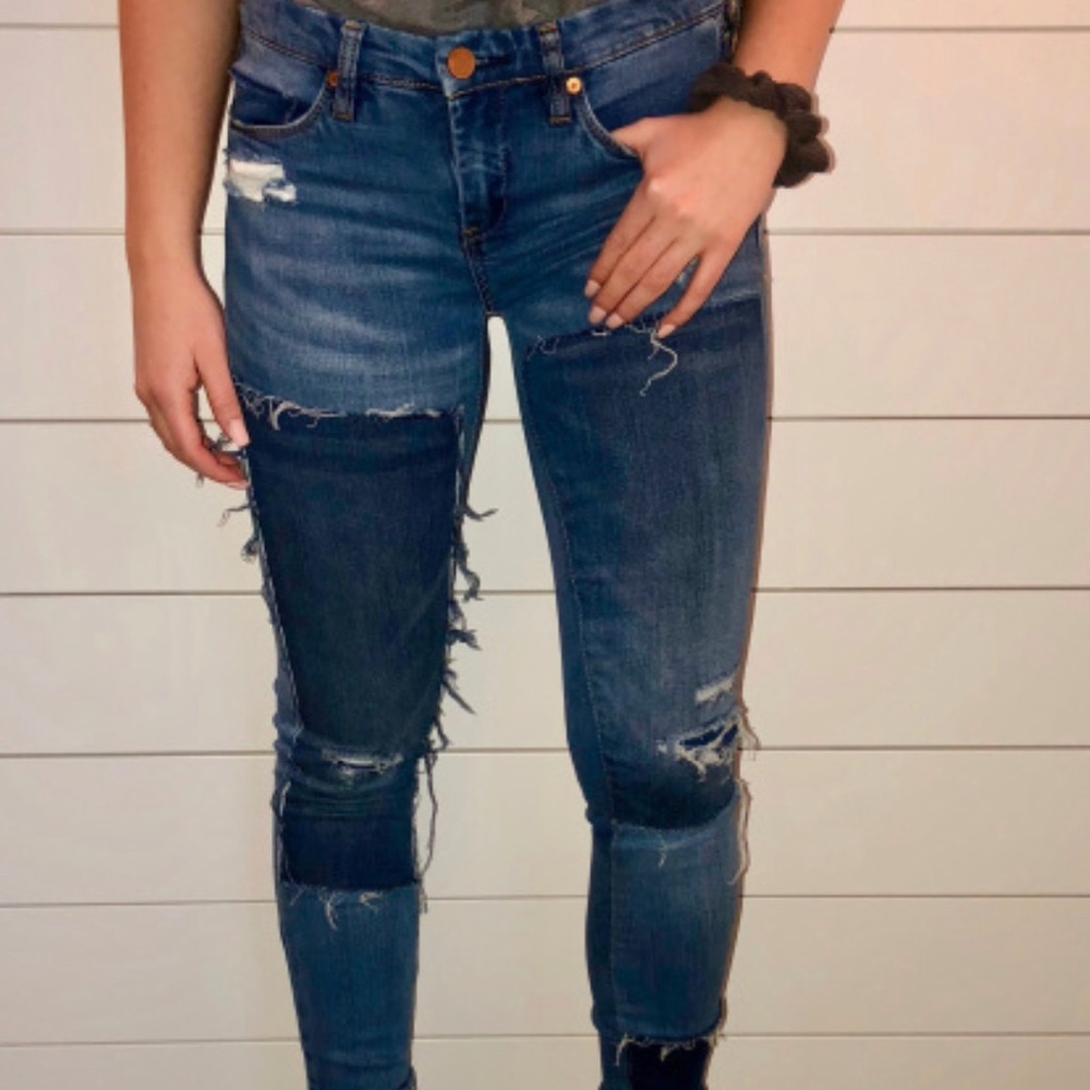 Patched jeans